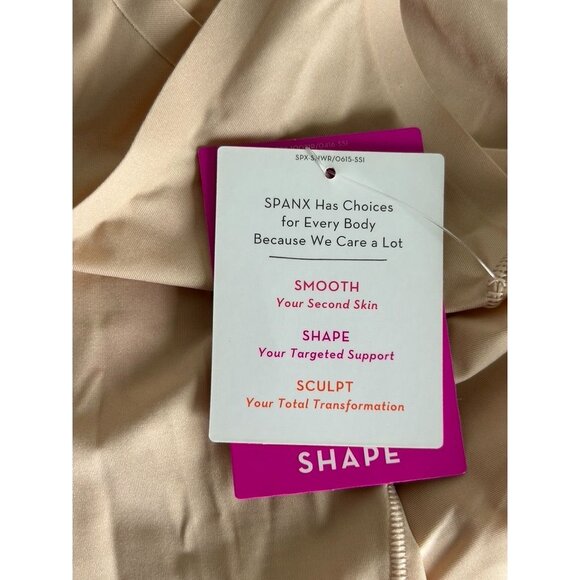 SPANX Thinstincts Open-Bust Mid-Thigh Bodysuit in Soft N*ude - Sz M - NWT - Picture 9 of 10